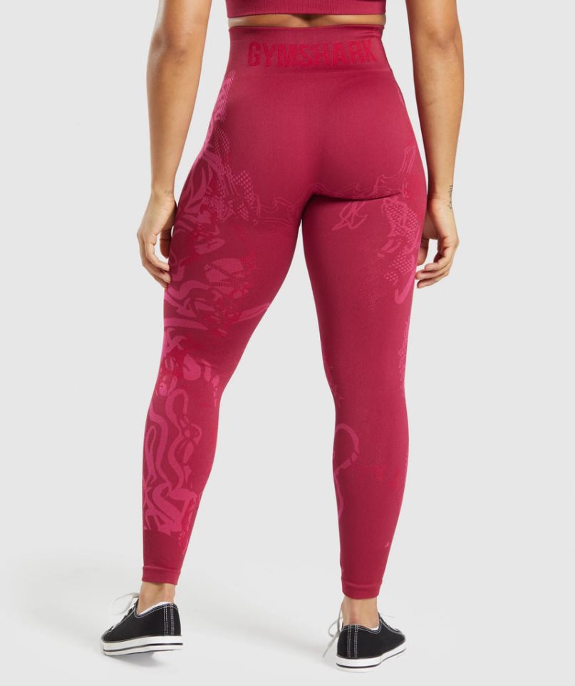 Legginsy Gymshark Wtflex Seamless Damskie Fuksja | PL 143EQJ